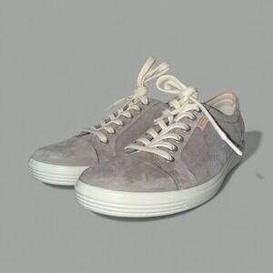 Ecco Soft 7 Walking Sneakers Shoes Warm Grey Leather Womens Size EU 40 US 9 Mint